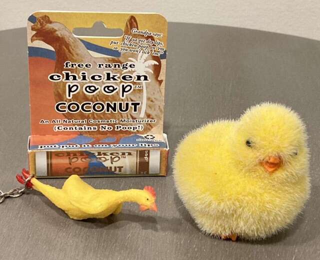 Baby Chick Figurine Rubber Chicken Keychain ++