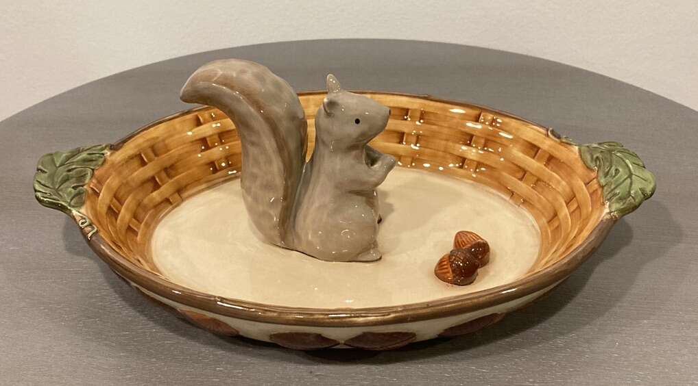 Squirrel Peanut Nut Candy Dish Bowl