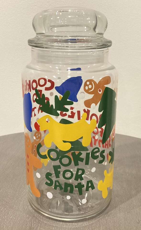 Vintage Anchor Hocking COOKIES FOR SANTA Glass Jar