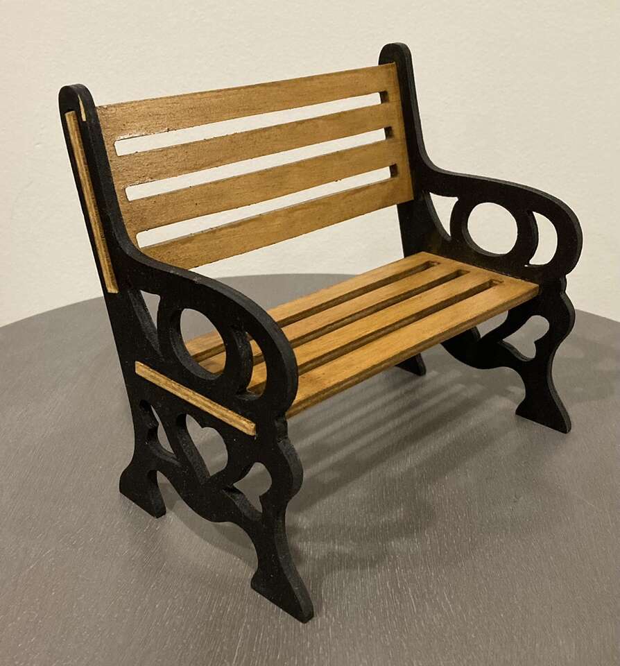 Wood Dollhouse Bench Wooden Doll Furniture