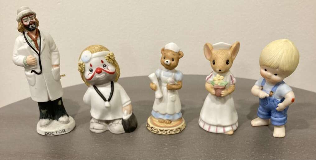 Vintage Ceramic Nurse Doctor Figurines