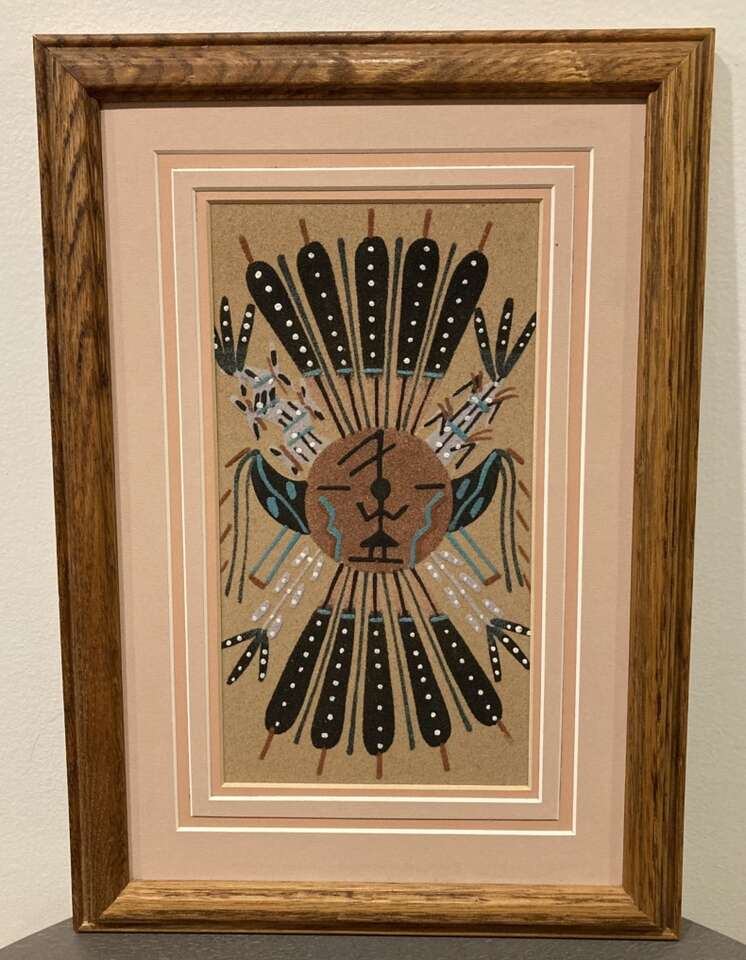 Navajo Sand Painting Framed Native American Art
