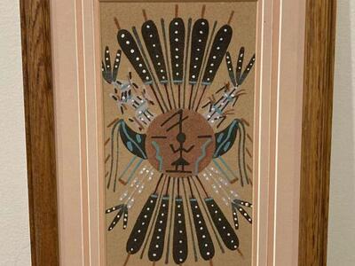 Navajo Sand Painting Framed Native American Art