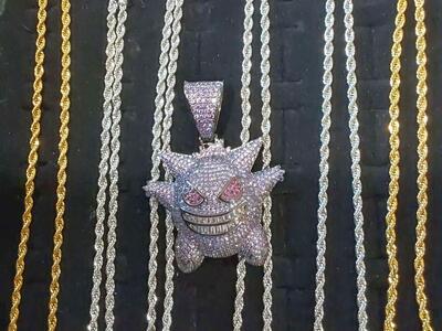 Pokeman Geng Ghost N/L Gold W/24" Chain by Renee
