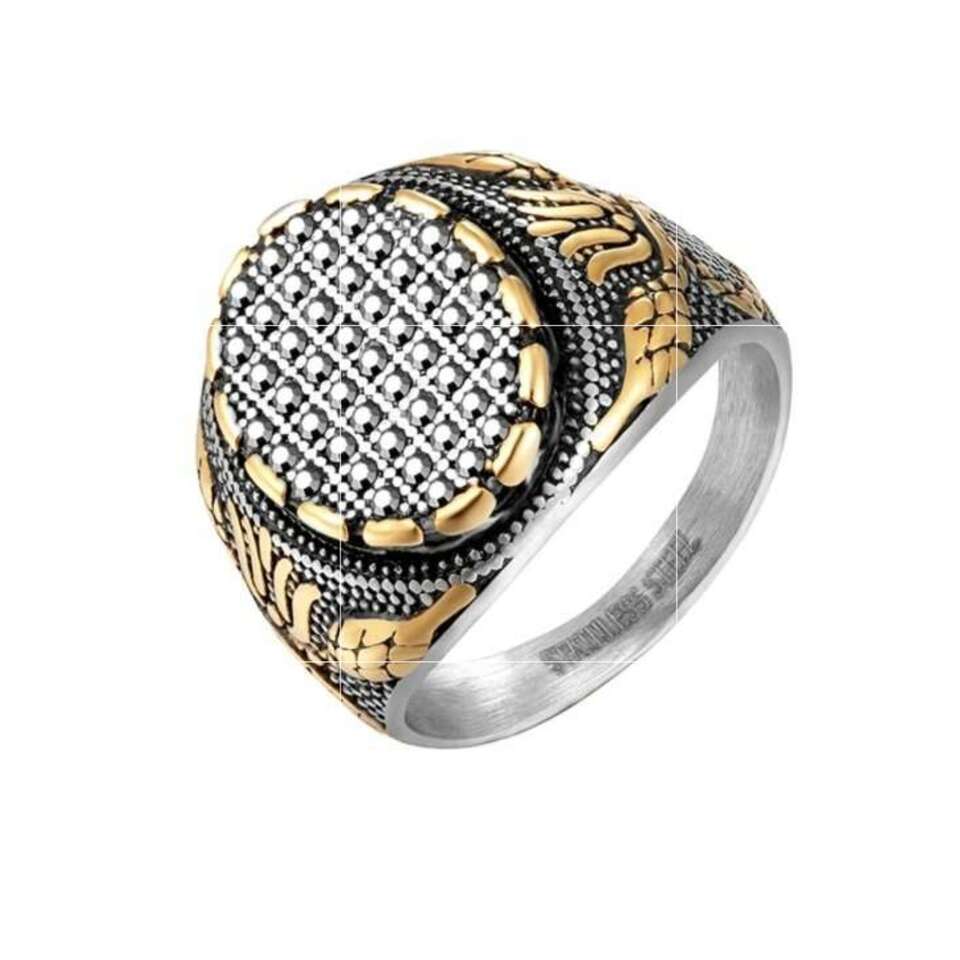 Quality Men's Hematite Pave 2 Tone Ring by Renee
