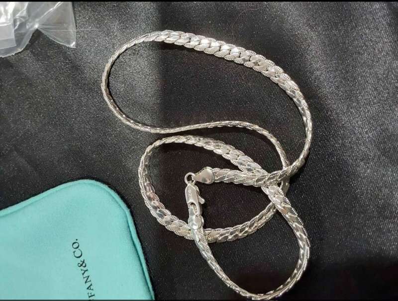 925 Sterling Silver/18K Gold Plated Sideways Chain