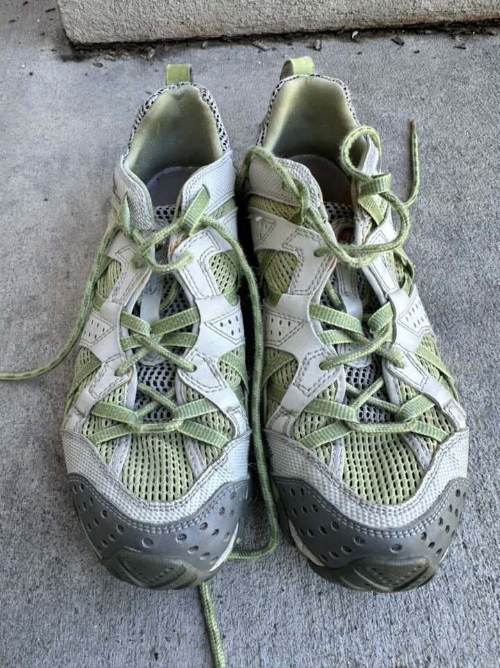 Merrell Womens 9 Ecru/green Mesh Water, Shoes