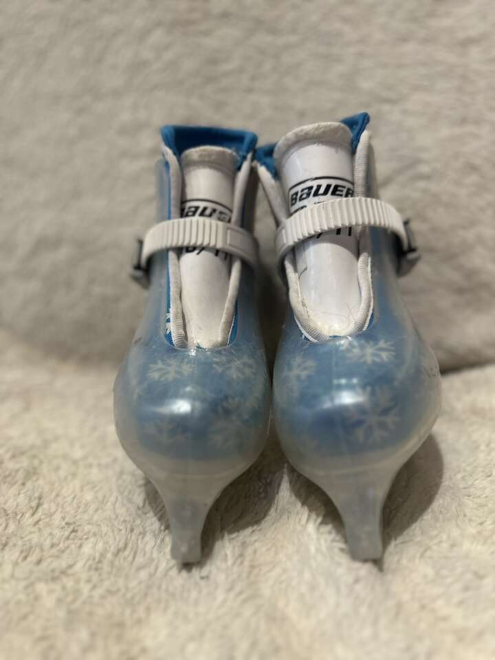 Bauer Toddler Size 10/11 Blue Snowflake Ice Skates