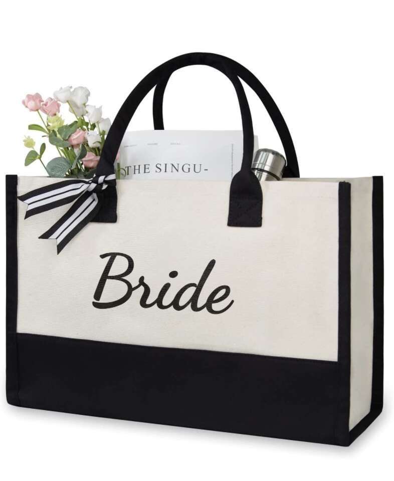 Canvas Tote Bag for Bride Personalized Gifts