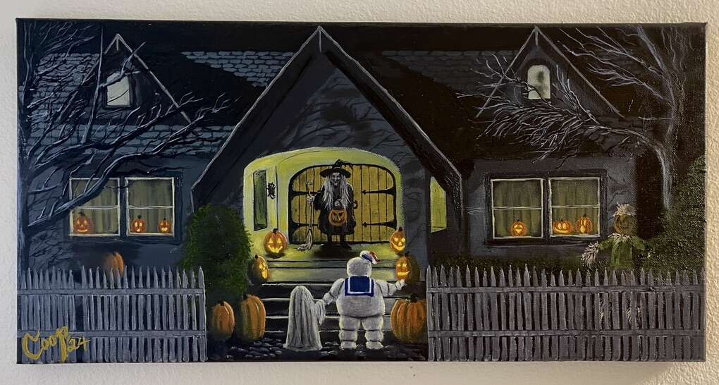 Trick or Treat 10x20 Oil Painting