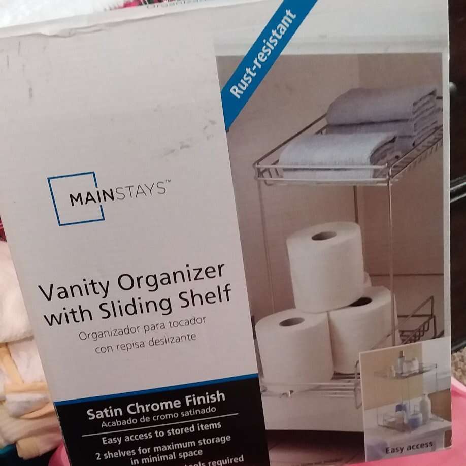 VANITY ORGANIZER WITH SLIDING SHELF
