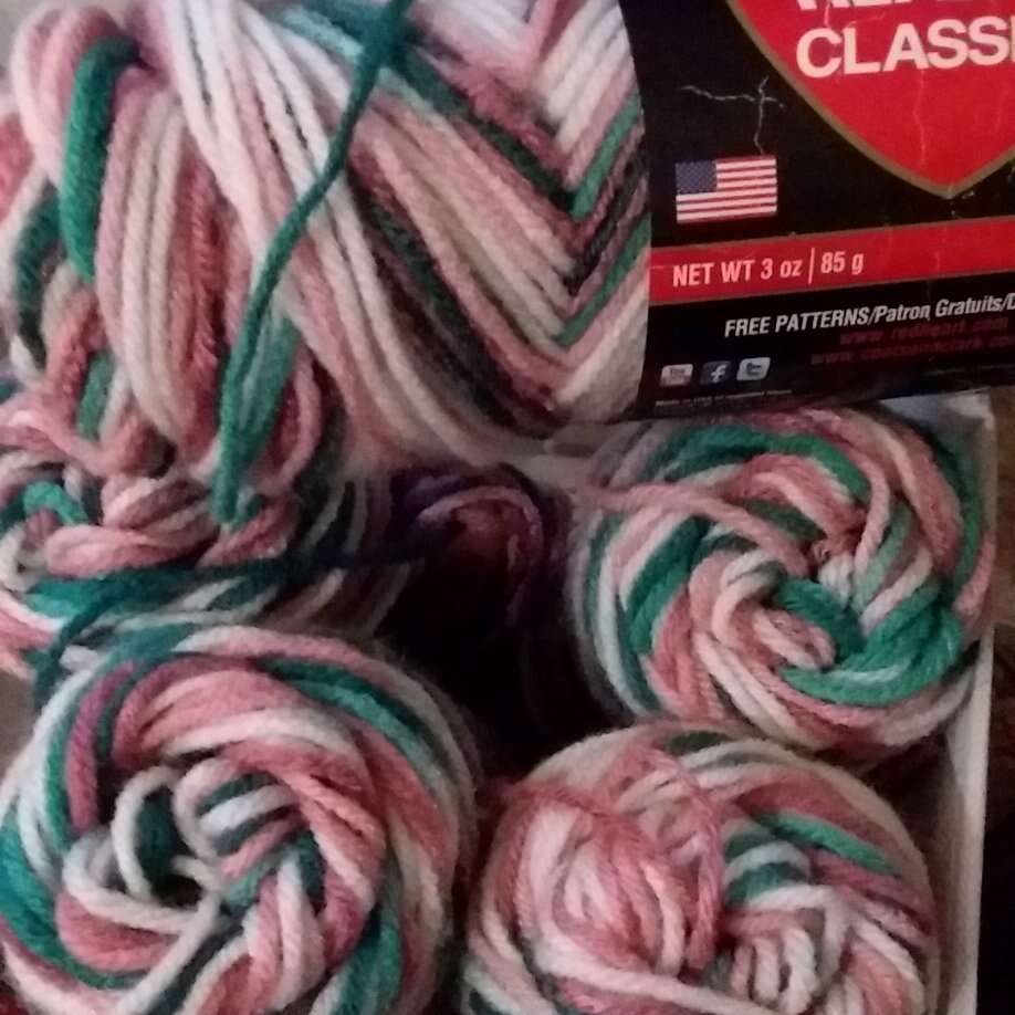 8 SKEINS RAMBLING ROSE YARN BY RED HEART