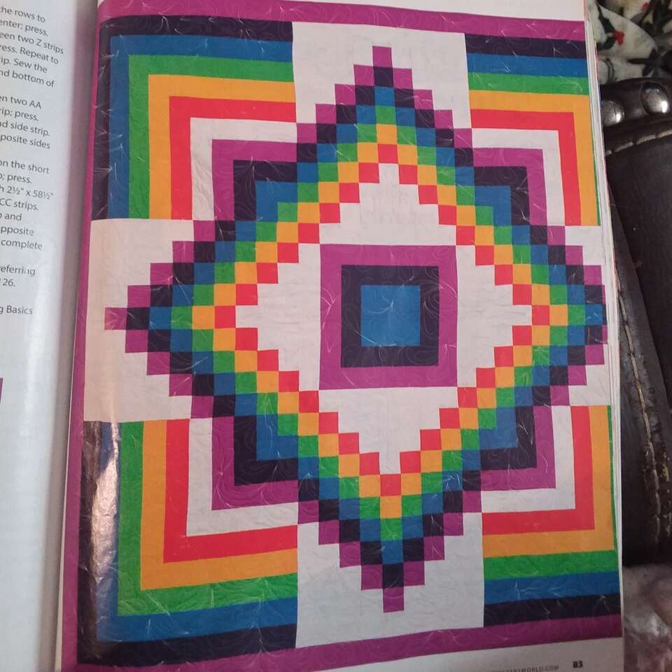 RAINBOW BARGELLO QUILT TOP KIT..BATIK FABRICS