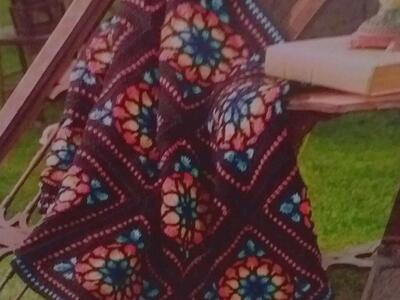 GORGEOUS STAINED GLASS AFGHAN KIT TO CROCHET