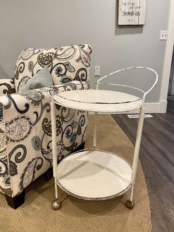 Charming Side Table Rolling Cart Furniture