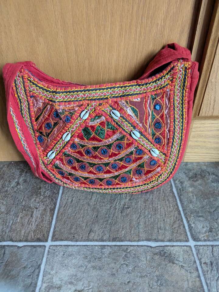 Colorful Indian handcrafted mirrored handbag