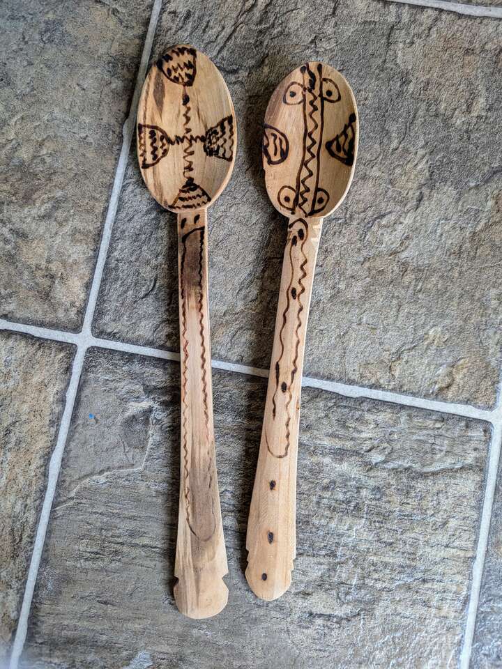 Wooden Spoons hand crafted -set of 2