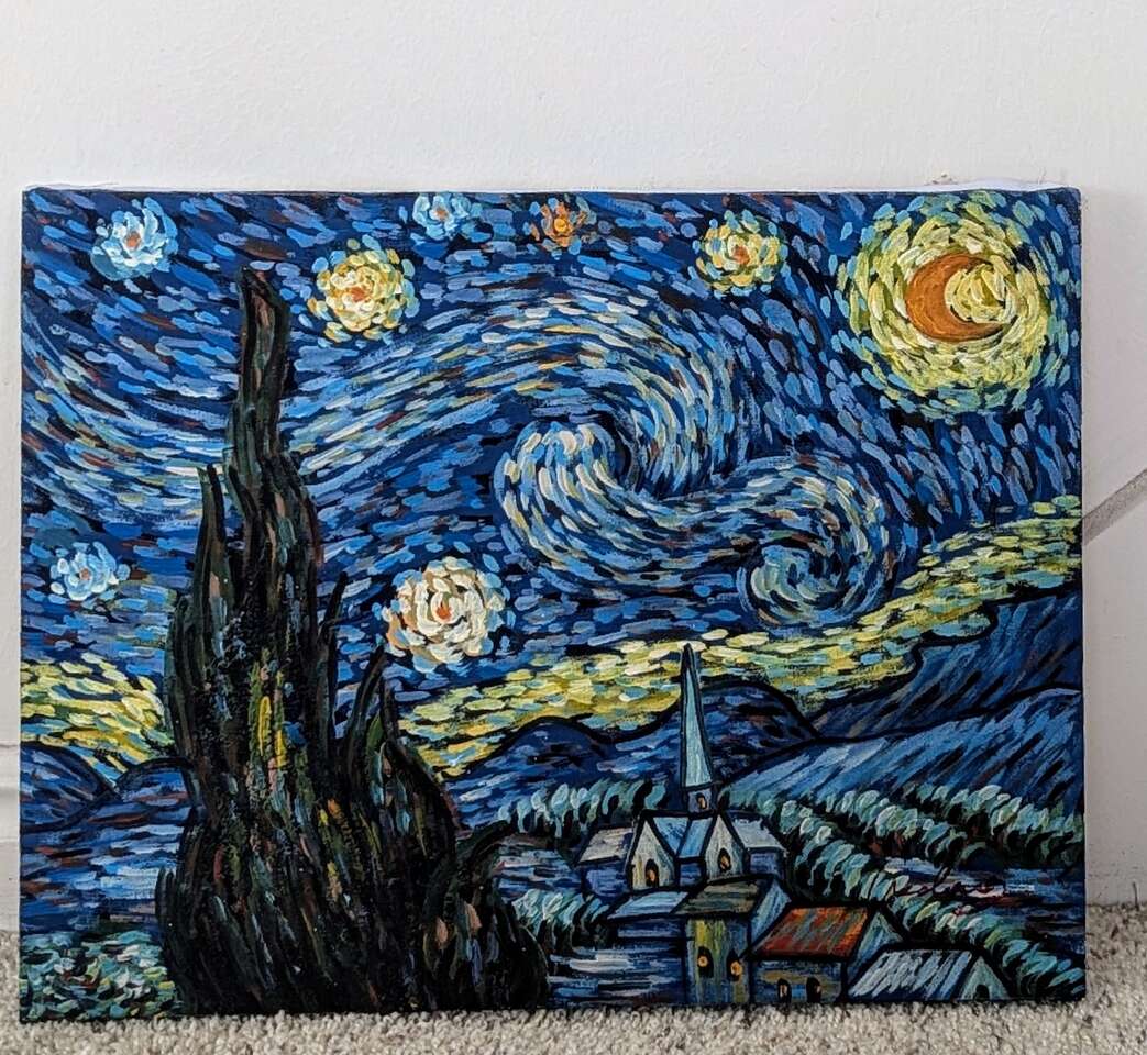 Artist DUFORD VAN GOGH STARRY NIGHTS Oil/Canvas Reproduction Painting