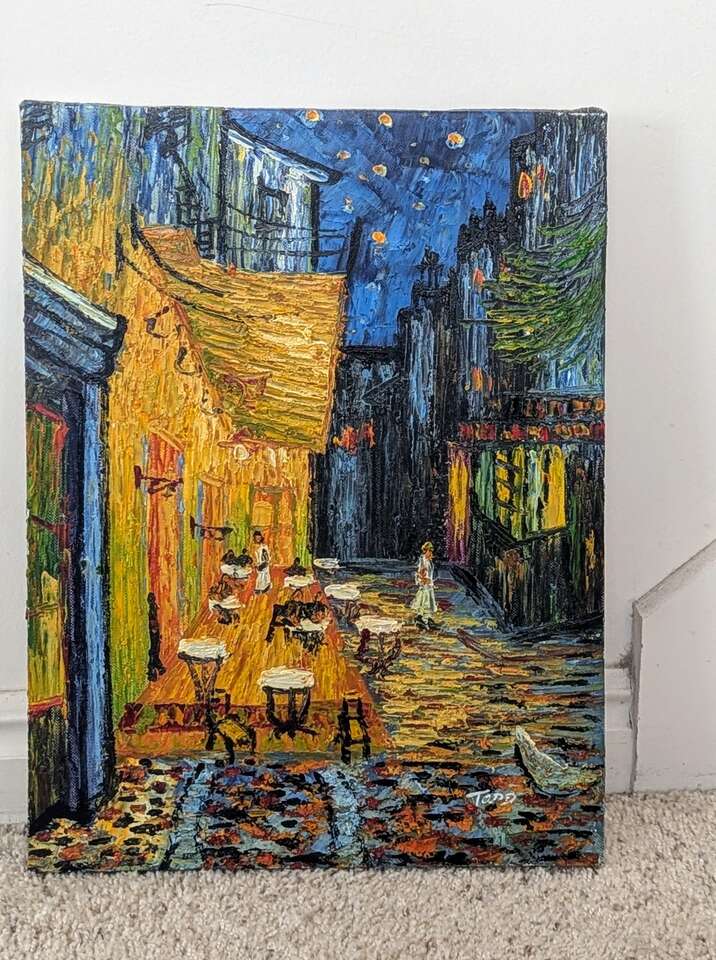 VINCENT VAN GOGH CAFE TERRACE reproduction painting oil on canvas