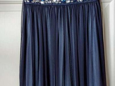 ****Fancy****Woman's Chiffon Navy Blue Dress -