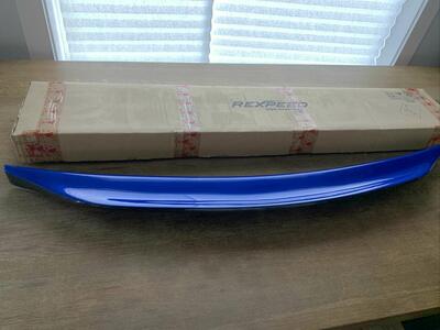 Rexpeed VAB Duckbill Trunk Spoiler *WITH Carbon Strip WR Blue Pearl* Subaru 2015-2021 WRX or STI WRXSTI