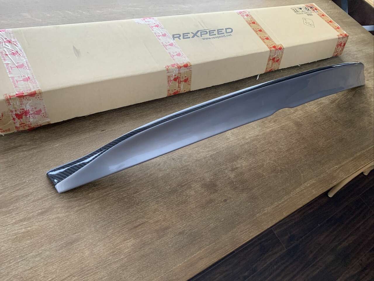 Rexpeed VAB Duckbill Trunk Spoiler *WITH Carbon Strip Ice Silver Metallic* Subaru 2015-2021 WRX or STI WRXSTI