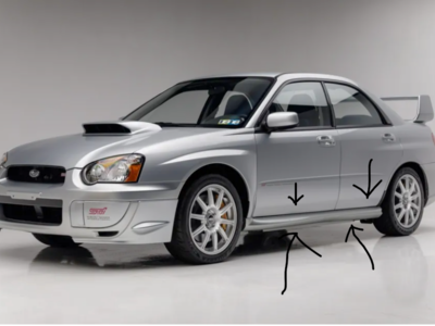 STi Side Skirts **Platinum Silver** 2004 -2007 Subaru Impreza WRX STI