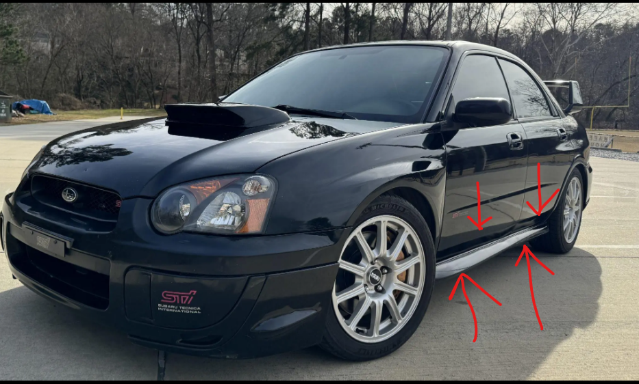 STi Side Skirts **Obsidian Black** 2004 -2007 Subaru Impreza WRX STI