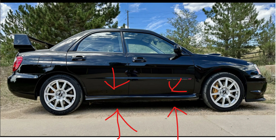 STi Side Skirts **Java Black Pearl** 2004 -2007 Subaru Impreza WRX STI