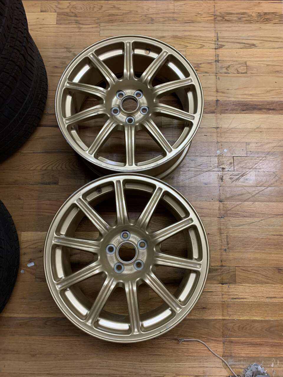 ONLY 2 wheels 2004 OEM STI BBS wheels GOLD BBS STI Wheels 5x100 WRXSTI WRX