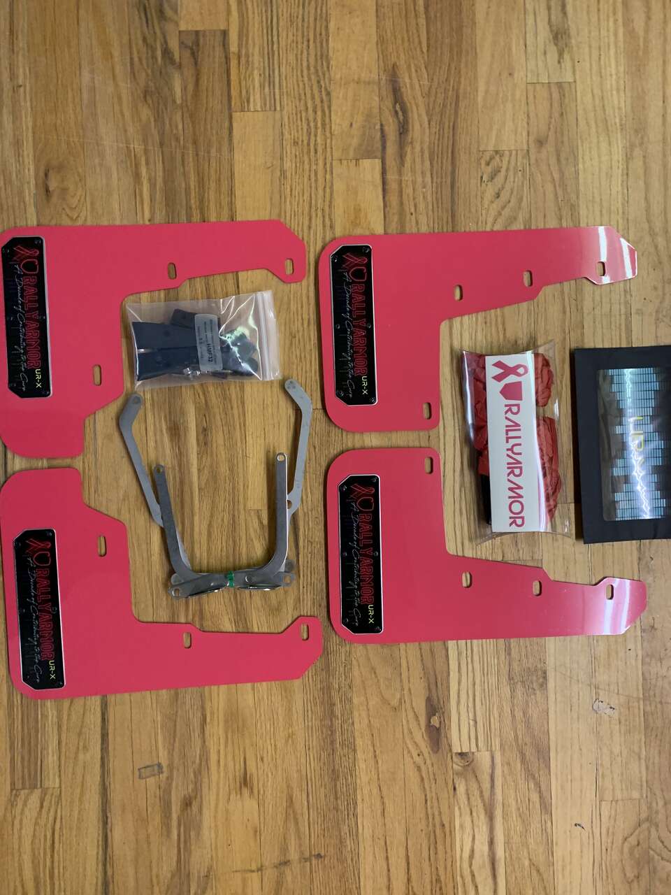 Rally Armor UR Mudflaps Breast Cancer Awarness Pink Black Emblem 2015+ WRX STI RallyArmor MF32-BC18-PK/BLK