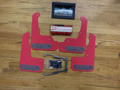 Rally Armor UR Mudflaps Breast Cancer Awareness Pink Silver Emblem 2015+ WRX STI RallyArmor MF32-BC18-PK/SIL