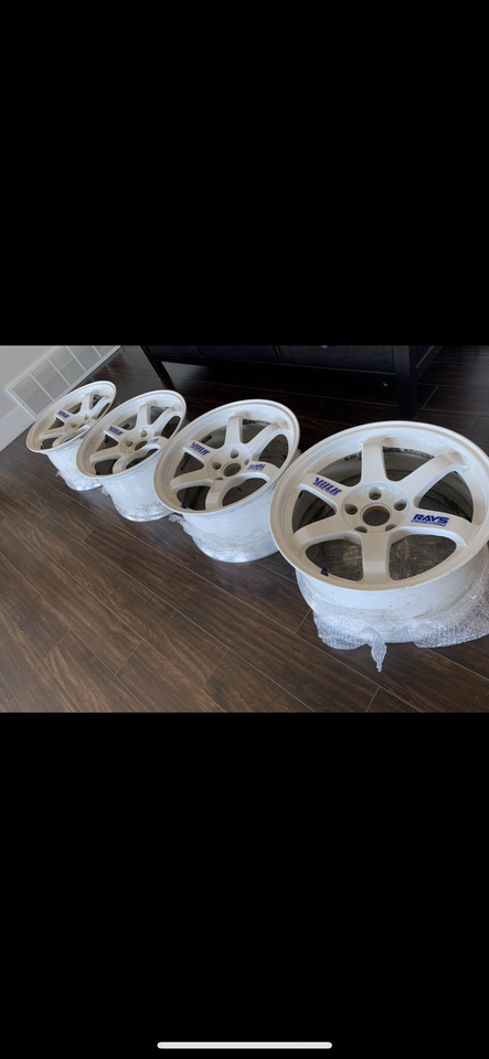 Volk TE37 White 17x9 in 5x114.3 WRX STi EVO 240XS Nissan Skyline Drift Supra NSX Acura Integra Honda Civic RX7