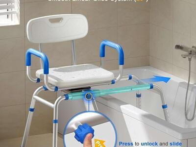 Sliding transfer bench swivel seat
