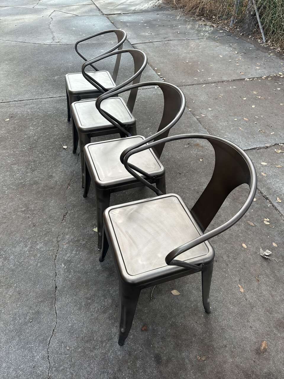 Metal Chairs Industrial Set Of 4 Furniture