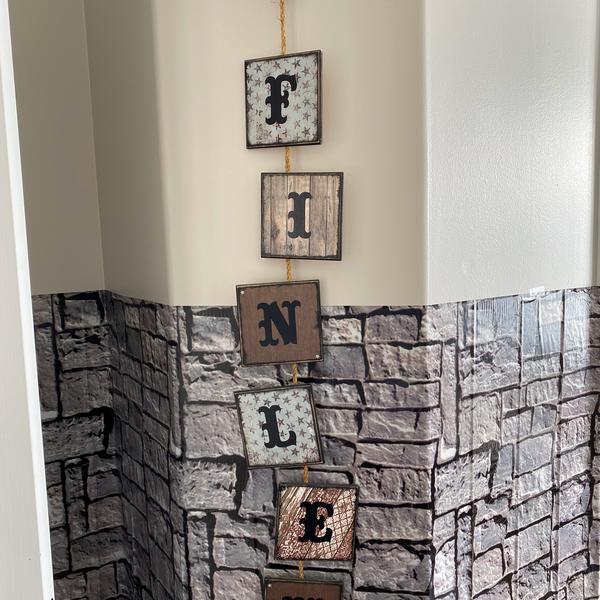 Cowboy Cowgirl Finley name hanging decoration