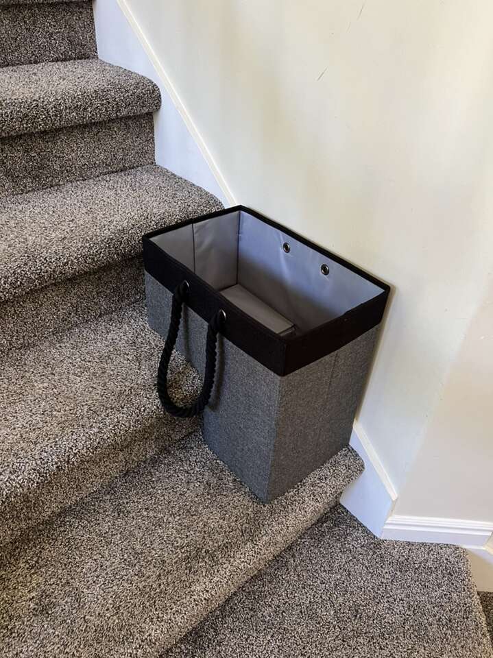 Grey Black Stair Basket Storage