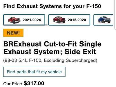 Ford f150 BRExhaust 98-04 direct fit