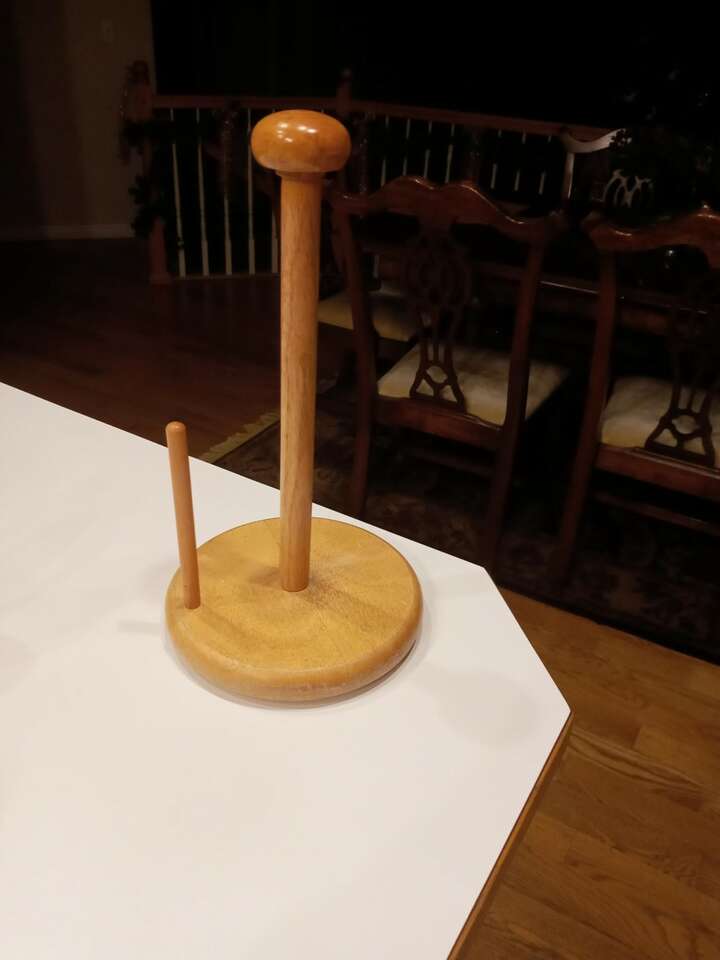 Wooden paper towel stand / holder  801-441-8632