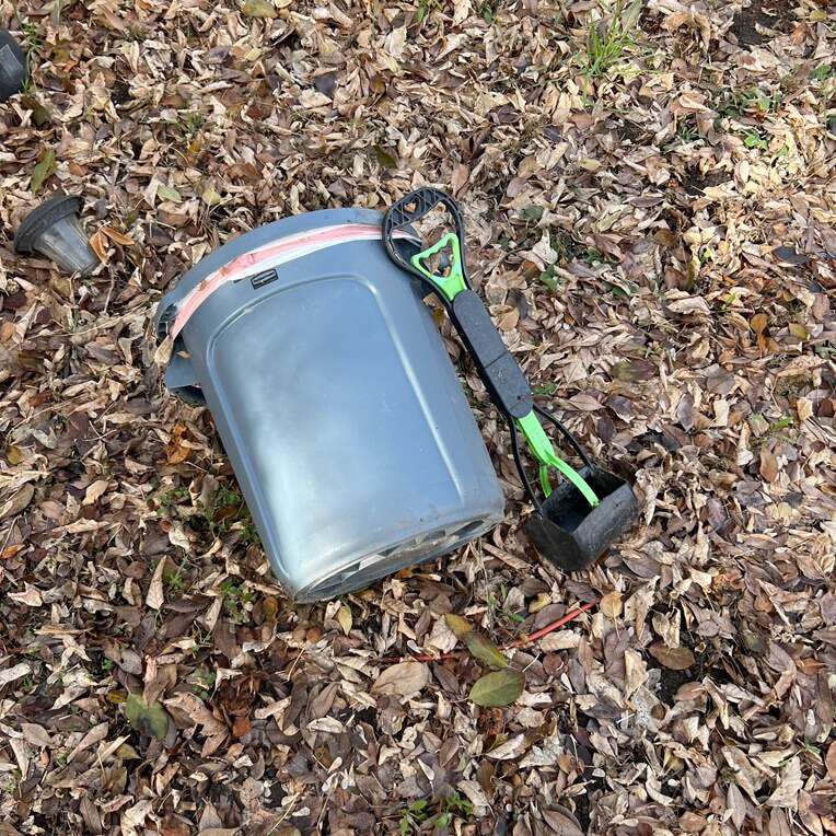 Small Outdoor Trash Bin With Poop Scoop Pets