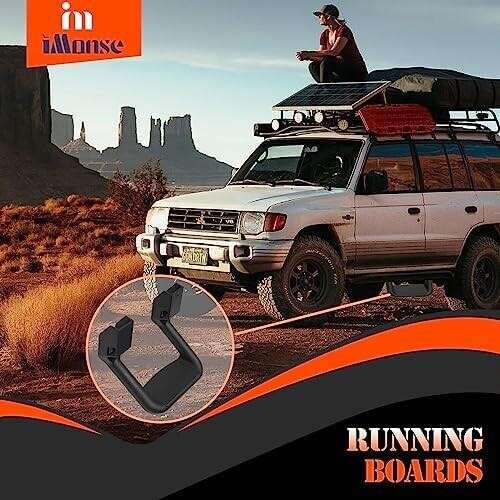 2Pcs Universal Side Step Bars - Black Aluminum - New