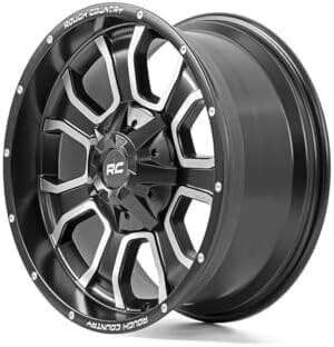 1-Rough Country One-Piece Series 93 Black Wheel w/Milled Accents fits 20X10 (6X5.5 / 6X135)
