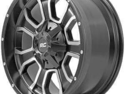 1-Rough Country One-Piece Series 93 Black Wheel w/Milled Accents fits 20X10 (6X5.5 / 6X135)