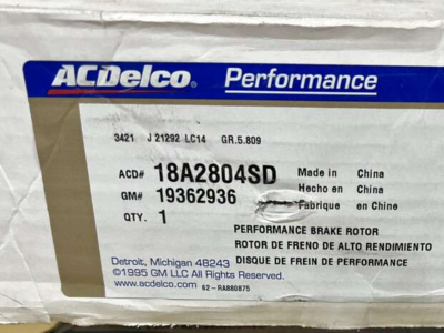 1 AC Delco Brake Rotor Chevy-GMC 2014-2020 3500, 2500 HD