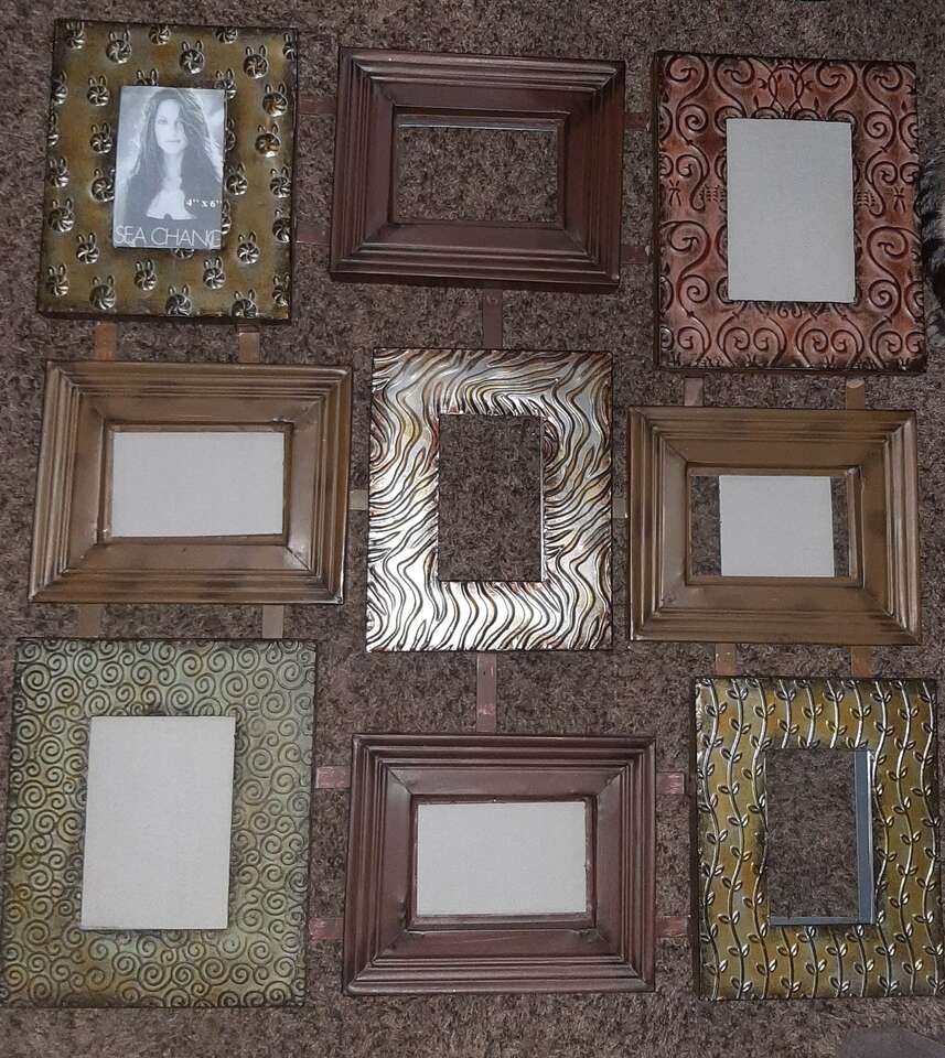 Holds 9 4x6 inch Photos Metal Multi Picture Frame