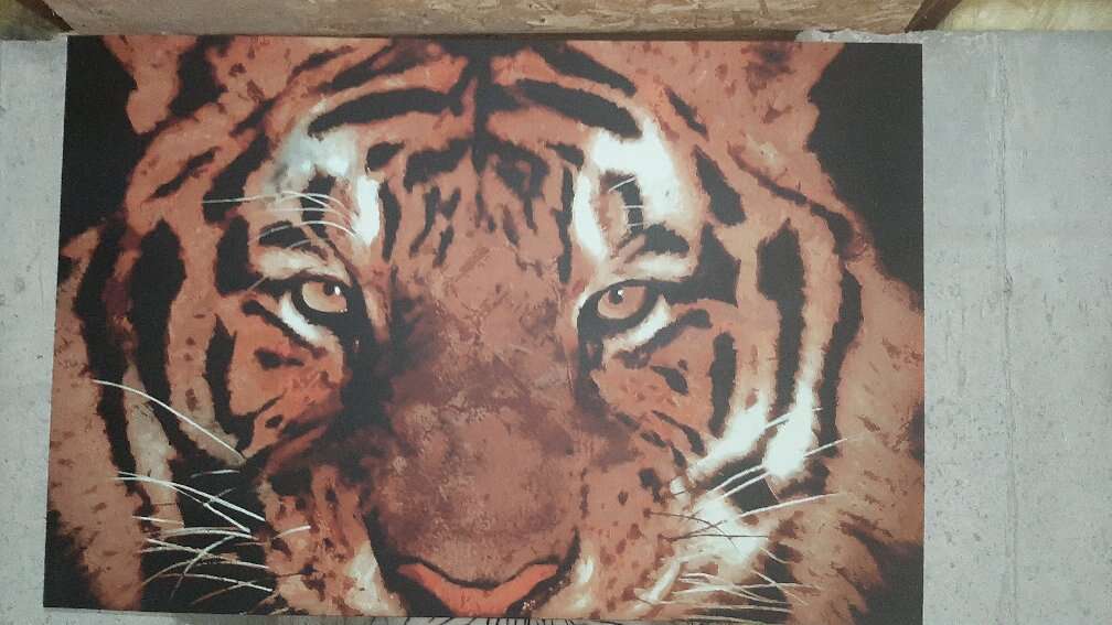 5X3ft LARGE Tiger Painting Canvas Print Picture