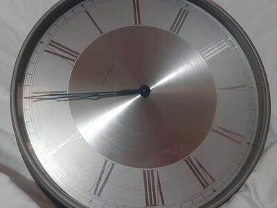 Thomas O'Brien Metal Silver Roman Numeral Clock