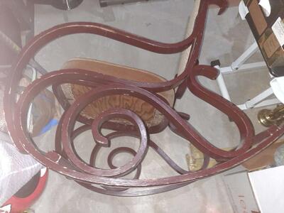 Vintage Bentwood Cane Back Rocking Chair Padded