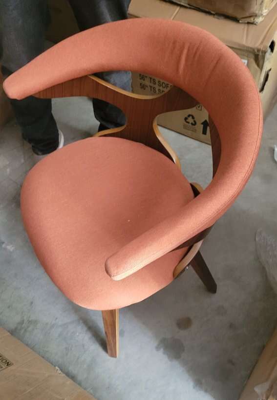 Mid-Century Chair Orange/Walnut