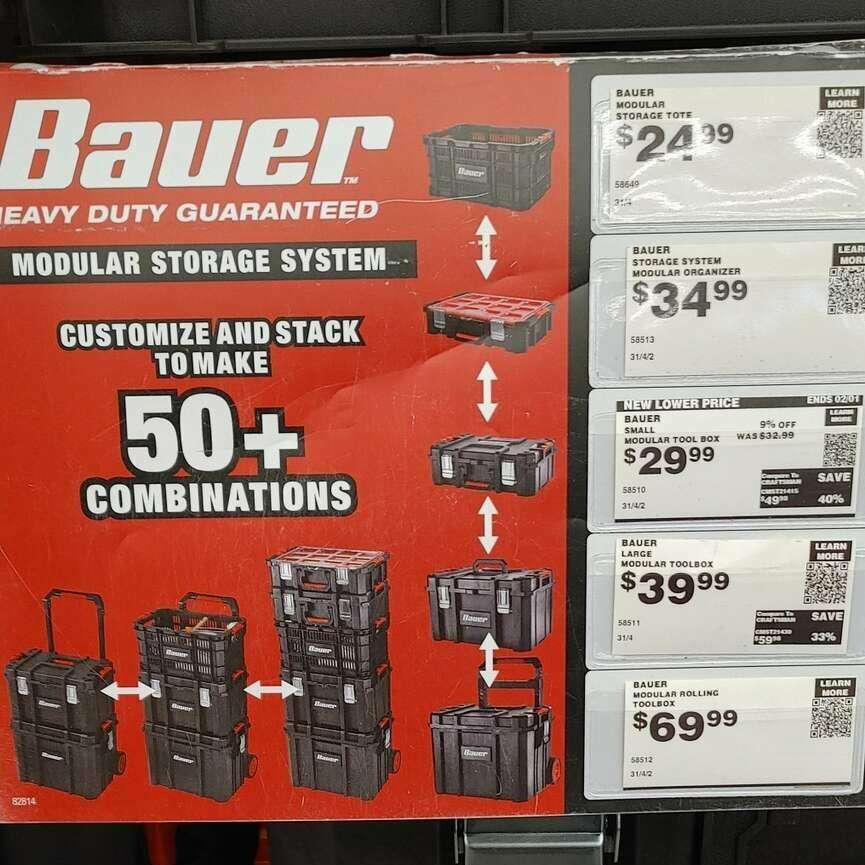 5 peice Bauer Modular Tool Boxes Industrial